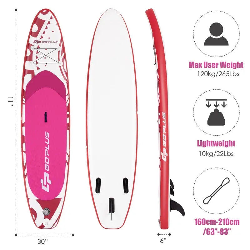 10.5- or 11-Foot Inflatable SUP ¨C 6.5-Inch Thick Stand-Up Paddle Board with Carry Bag