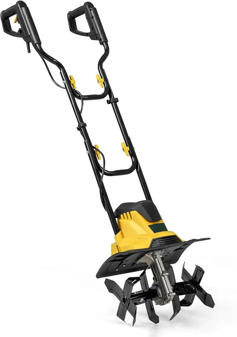 10-Amp Corded Electric Tiller ¨C Foldable Garden Cultivator for Efficient Soil Prep