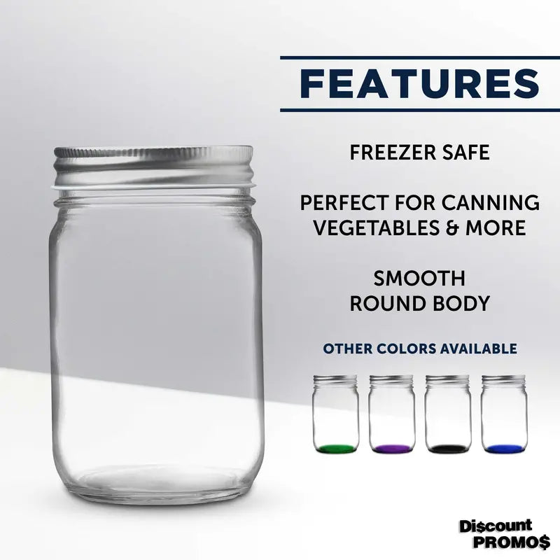 10 Decorating Mason Jars Set. 12 oz. ¨C Canning. Aluminum Lid ¨C Clear