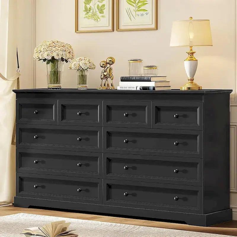 10-Drawer Wooden Dresser ¨C Tall Chest of Drawers with Ample Bedroom Storage Space
