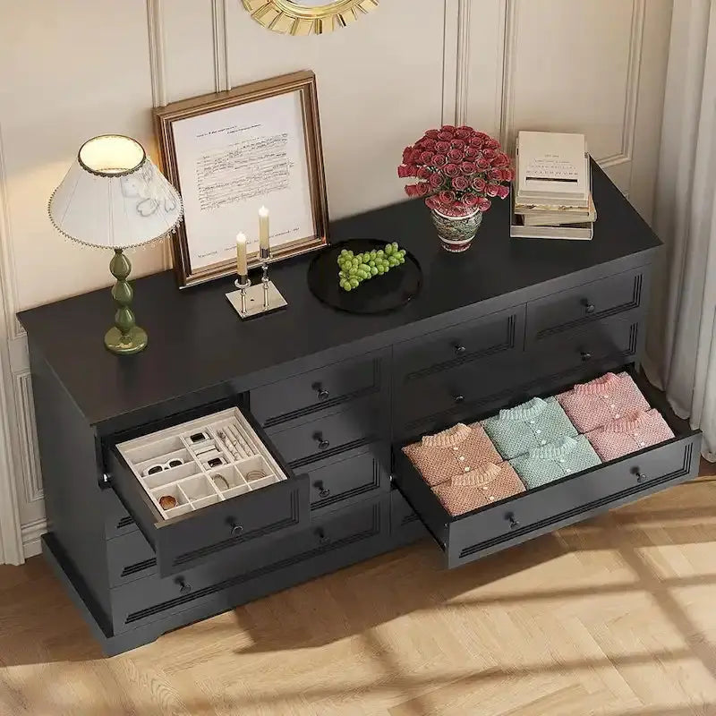 10-Drawer Wooden Dresser ¨C Tall Chest of Drawers with Ample Bedroom Storage Space