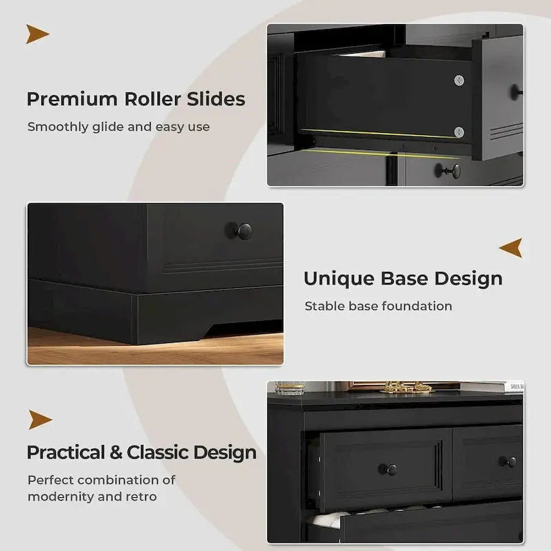 10-Drawer Wooden Dresser ¨C Tall Chest of Drawers with Ample Bedroom Storage Space