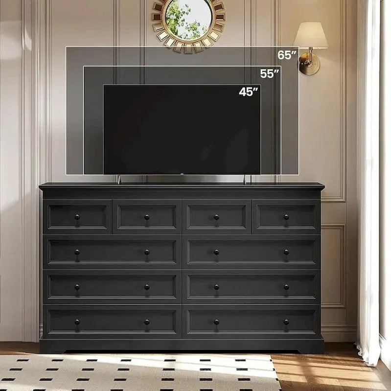 10-Drawer Wooden Dresser ¨C Tall Chest of Drawers with Ample Storage Capacity
