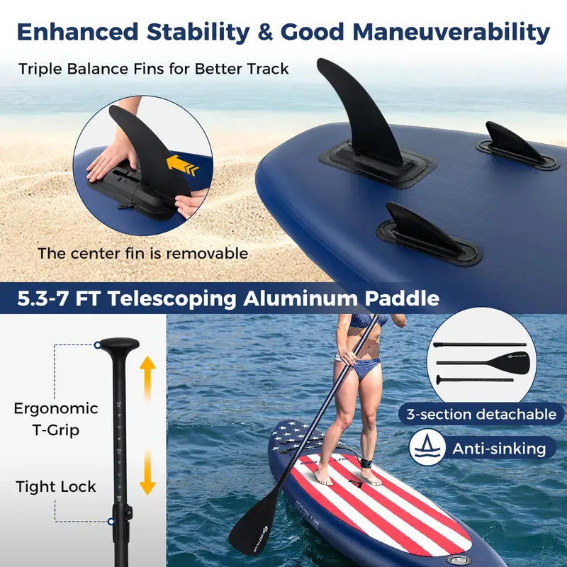 10-Foot Inflatable Stand-Up Paddle Board ¨C Lightweight SUP for Beginners and Recreational Use