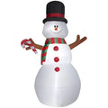 10 ft Animated Swiveling Snowman Inflatable with Candy Cane - Gemmy Christmas Decor