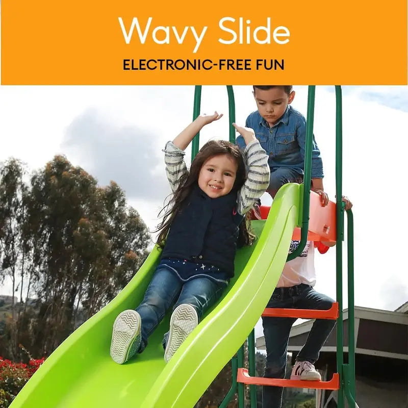 10 ft Freestanding Plastic Playground Slide ¨C Safe Backyard Slide for Kids Ages 4¨C8