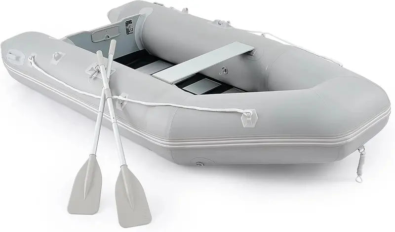 10 ft. Heavy-Duty Inflatable Dinghy ¨C 4-Person 990 lb Capacity Sport Tender Boat with Aluminum Oars &amp; Air Pump