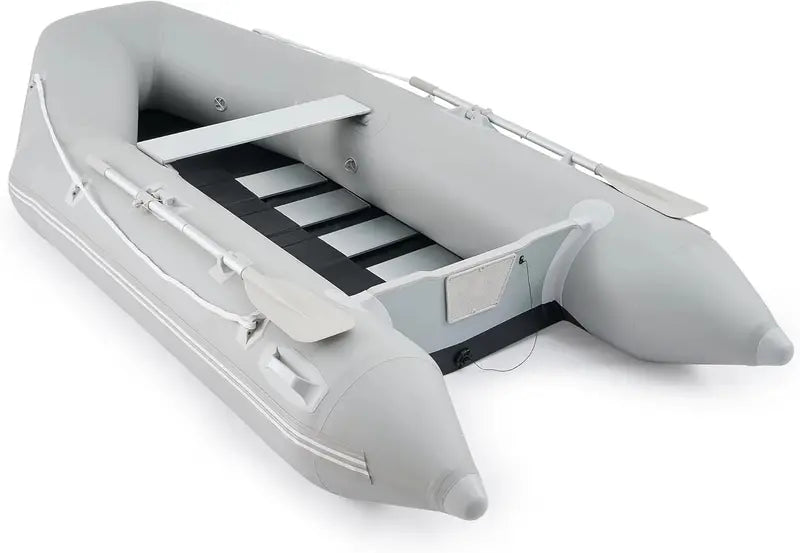 10 ft. Heavy-Duty Inflatable Dinghy ¨C 4-Person 990 lb Capacity Sport Tender Boat with Aluminum Oars &amp; Air Pump