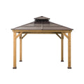 10 ft. x 10 ft. Cedar Gazebo with Steel 2-Tier Hip Roof ¡ª Hardtop Outdoor Structure