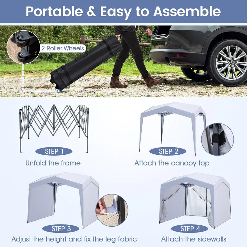 10 ft x 10 ft Removable-Sidewall Canopy Tent ¨C UPF50+ Pop-Up Shelter with Mesh Netting