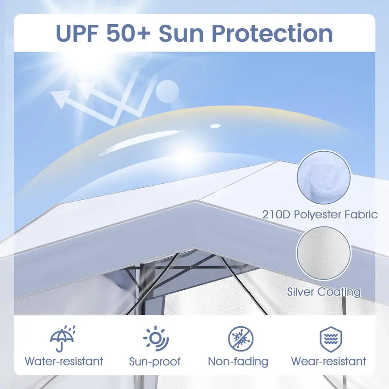 10 ft x 10 ft Removable-Sidewall Canopy Tent ¨C UPF50+ Pop-Up Shelter with Mesh Netting
