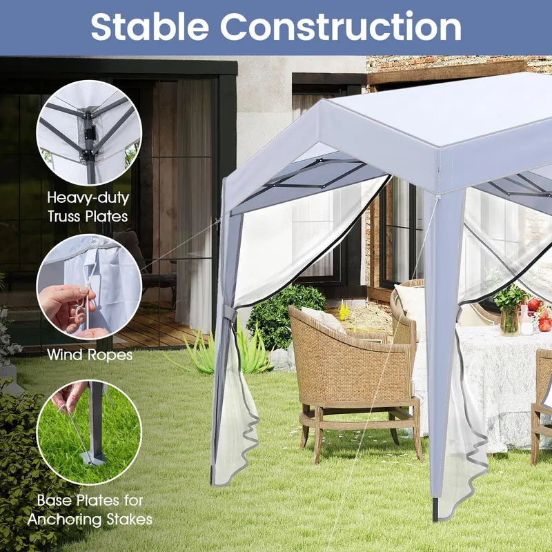 10 ft x 10 ft Removable-Sidewall Canopy Tent ¨C UPF50+ Pop-Up Shelter with Mesh Netting