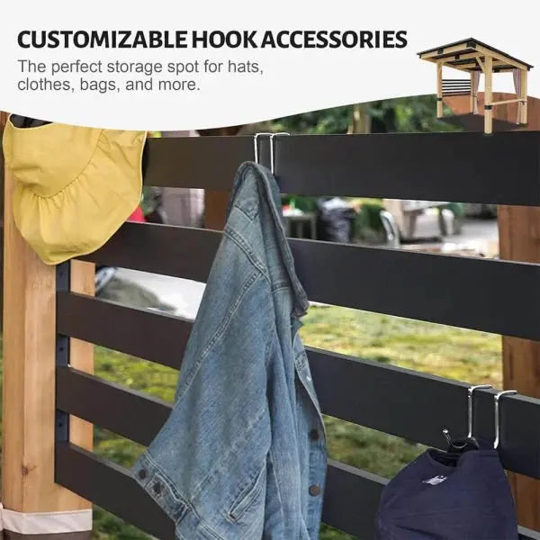 10 ft ¡Á 12 ft Cedar Hardtop Gazebo with Metal Roof & Privacy Curtains ¨C All-Season Outdoor Structure
