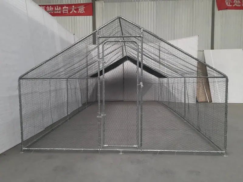 10 ft x 20 ft Outdoor Dog Kennel &amp; Chicken Run ¨C Galvanized Steel Frame. Secure Enclosed Habitat (Model 2010CG)