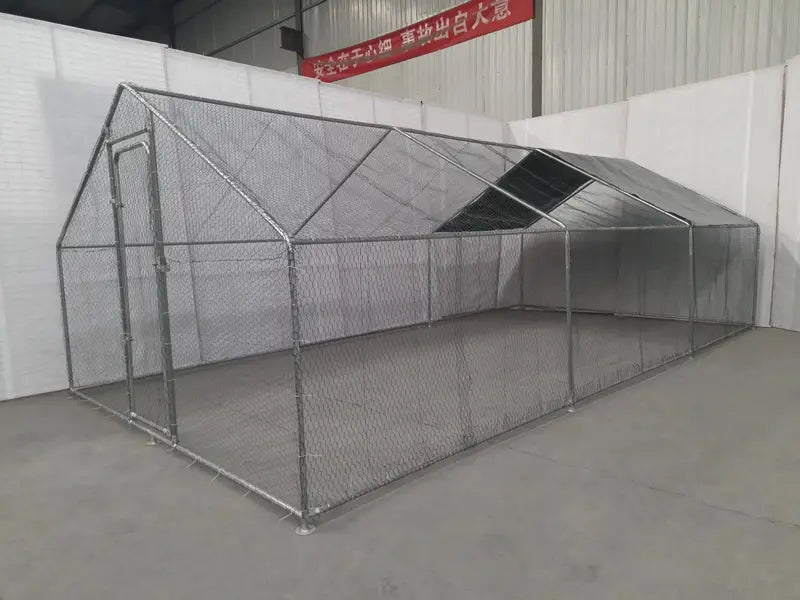 10 ft x 20 ft Outdoor Dog Kennel &amp; Chicken Run ¨C Galvanized Steel Frame. Secure Enclosed Habitat (Model 2010CG)