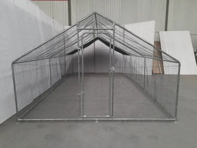 10 ft x 20 ft Outdoor Dog Kennel &amp; Chicken Run ¨C Galvanized Steel Frame. Secure Enclosed Habitat (Model 2010CG)
