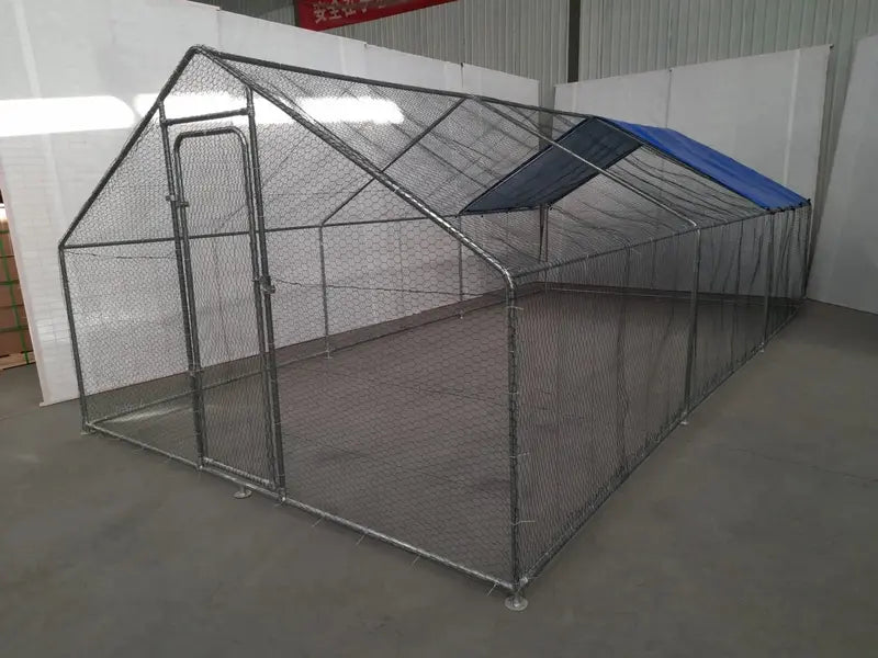 10 ft x 20 ft Outdoor Dog Kennel &amp; Chicken Run ¨C Galvanized Steel Frame. Secure Enclosed Habitat (Model 2010CG)
