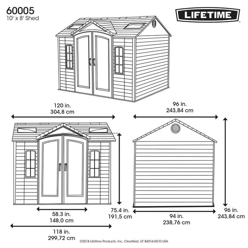 10 ft. x 8 ft. Resin Plastic Side Storage Shed ¨C Weather-Resistant Assembly Required