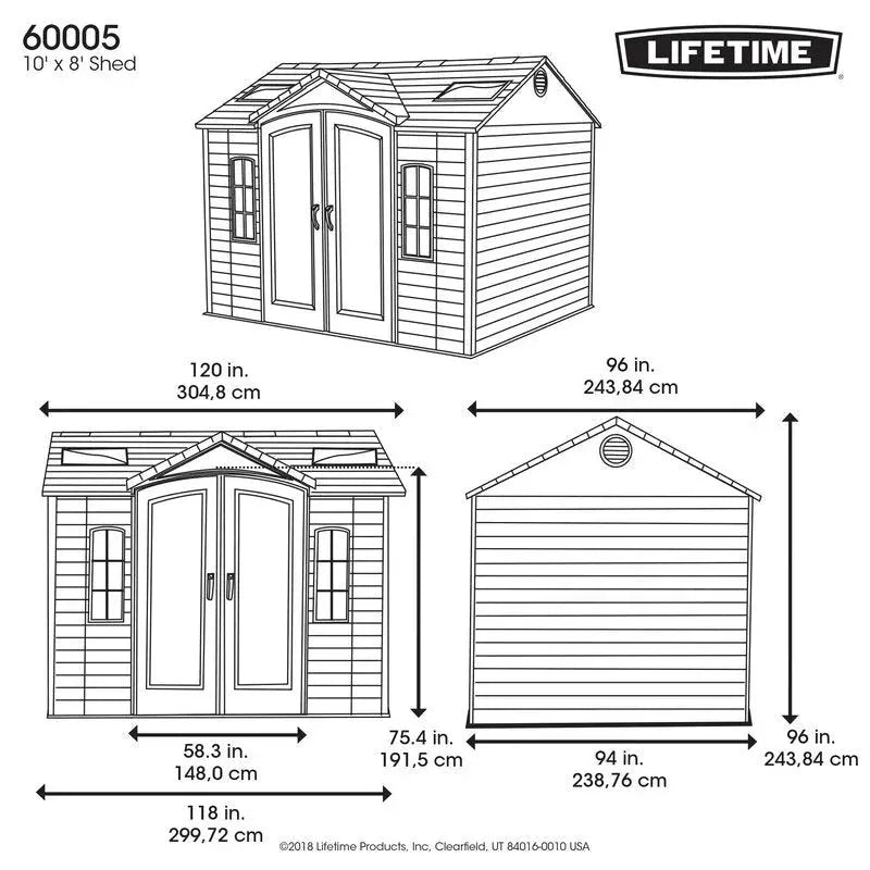 10 ft. x 8 ft. Side-Entry Plastic Storage Shed ¨C Compact Outdoor Utility Shed