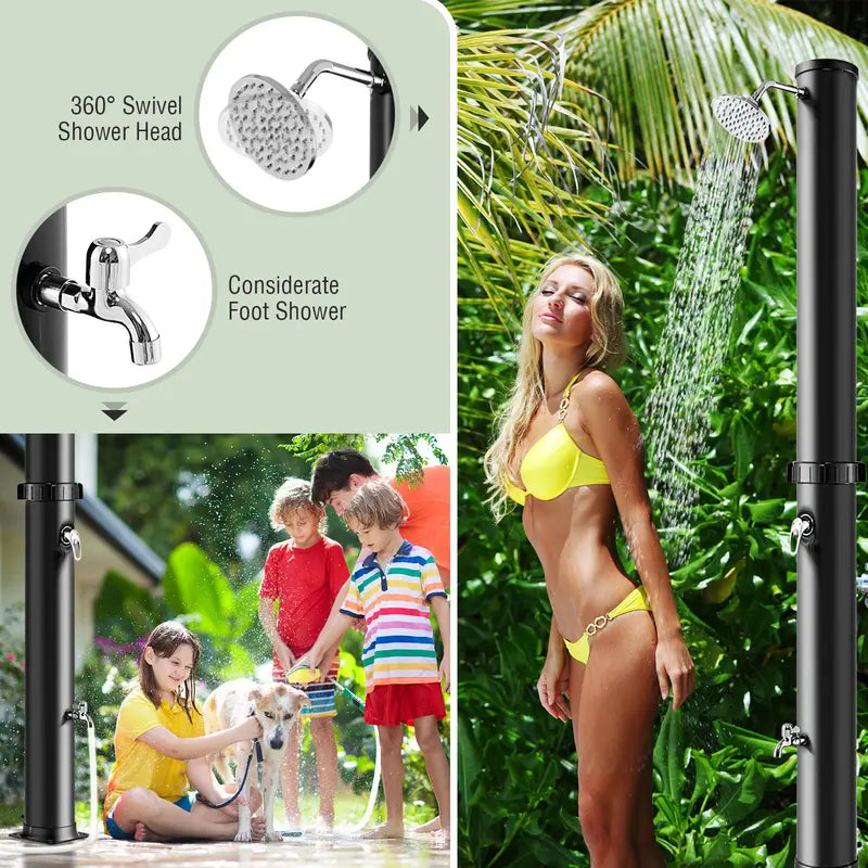 10-Gallon Freestanding Solar Outdoor Shower ¨C 7.2 FT Height with Rotating Head