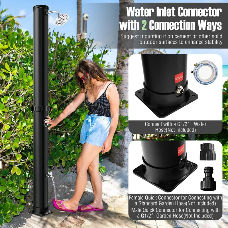 10-Gallon Freestanding Solar Outdoor Shower ¨C 7.2 FT Height with Rotating Head