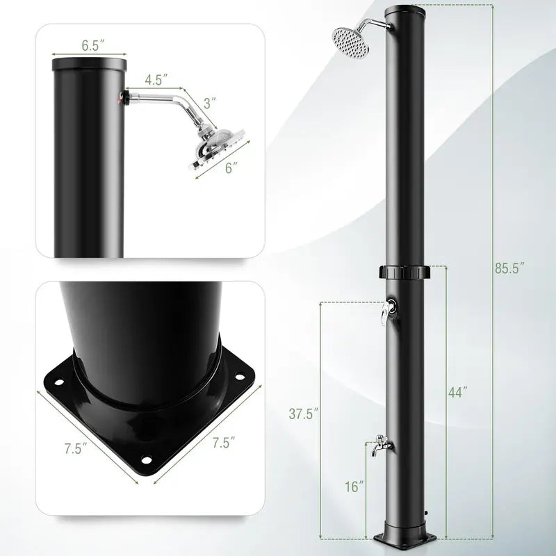 10-Gallon Freestanding Solar Outdoor Shower ¨C 7.2 FT Height with Rotating Head