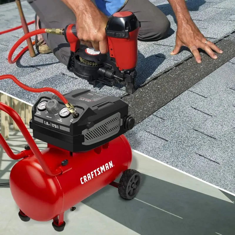 10-Gallon Oil-Free Air Compressor ¨C 1.8 HP. 175 PSI. 4.0 CFM@90 PSI. Portable w/ Large Wheels