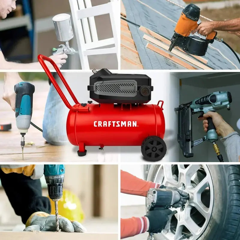 10-Gallon Oil-Free Air Compressor ¨C 1.8 HP. 175 PSI. 4.0 CFM@90 PSI. Portable w/ Large Wheels