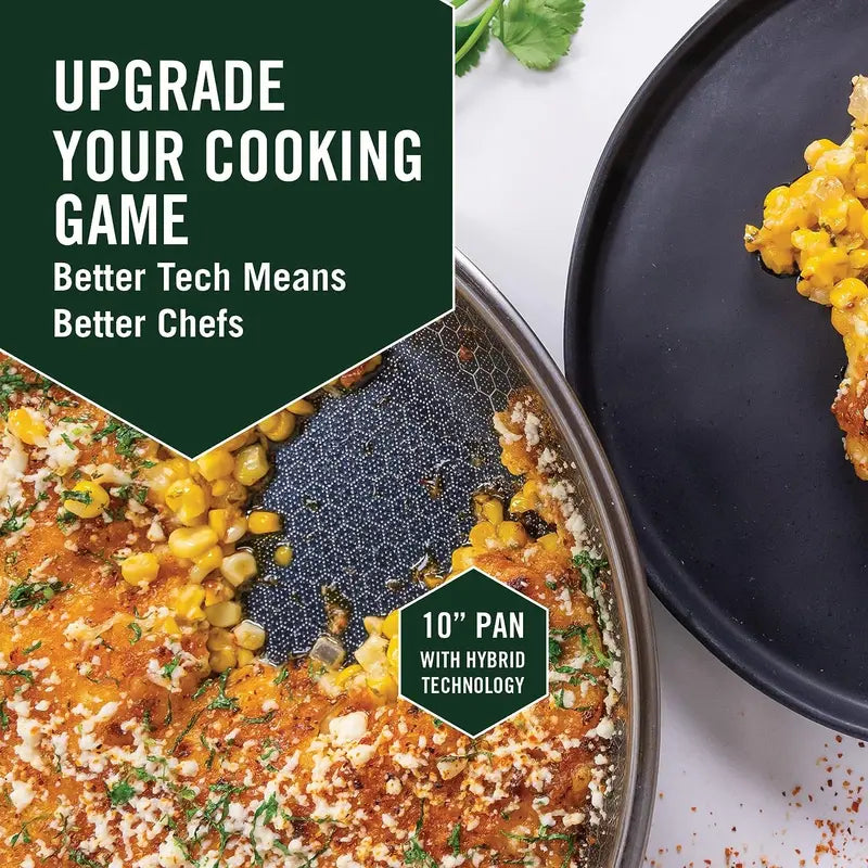 10″ Hybrid Nonstick Frying Pan - Dishwasher &amp; Oven Safe. All Cooktops Compatible