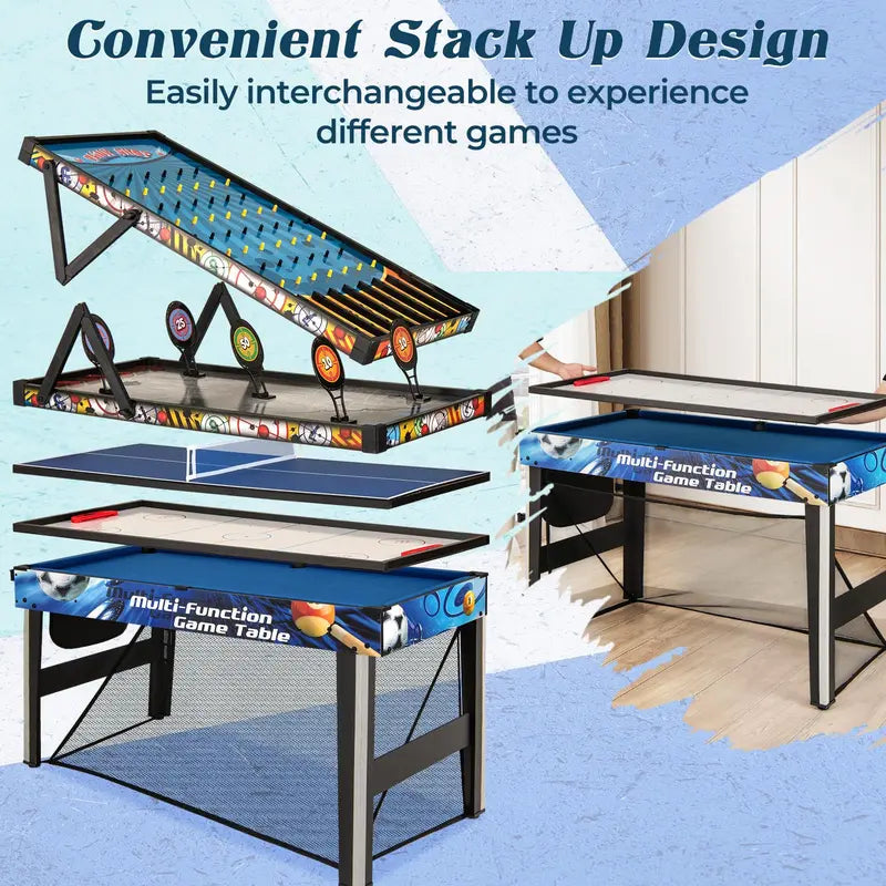 10-in-1 Convertible Game Table ¡ª 48-Inch All-in-One Entertainment Center for Parties and Family Game Nights