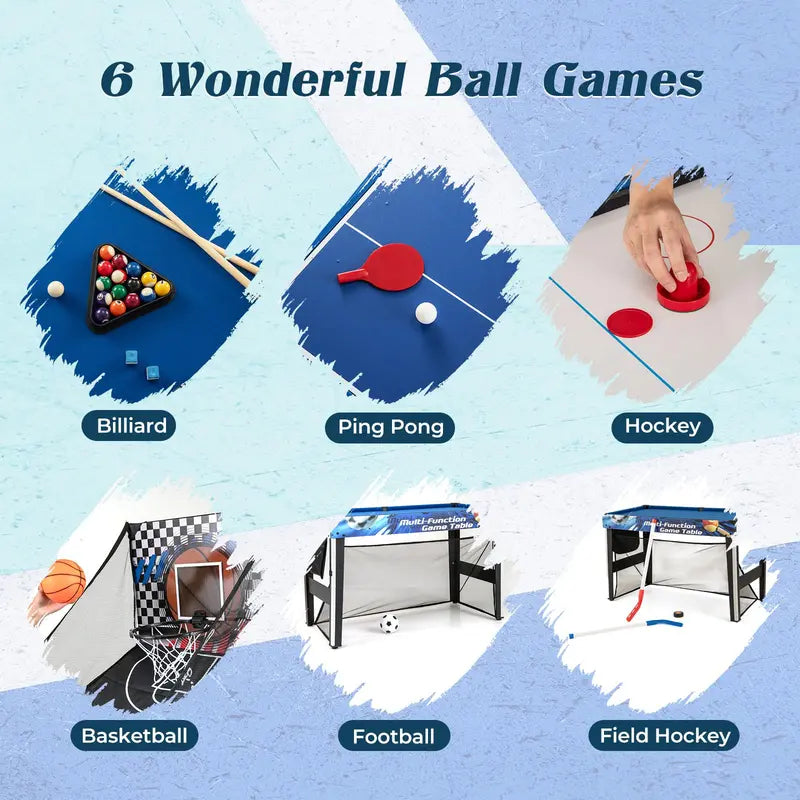 10-in-1 Convertible Game Table ¡ª 48-Inch All-in-One Entertainment Center for Parties and Family Game Nights