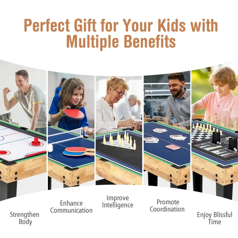 10-in-1 Multi-Game Table Set ¨C Ping Pong. Air Hockey. Pool. and More