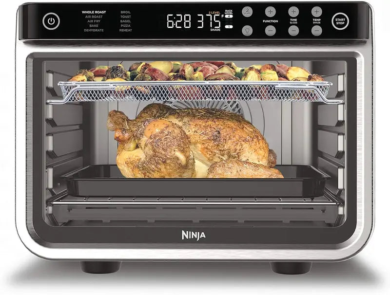 10-in-1 Smart Convection Toaster Oven with Air Fry. Thermometer &amp; Stainless Steel Finish