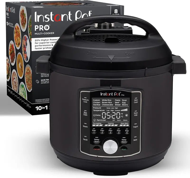 10-in-1 Smart Electric Cooker ¨C Pressure. Slow. Rice. Steam. Saut¨¦. Sous Vide. Yogurt. Sterilize & Warm Functions + Recipe App (Black)