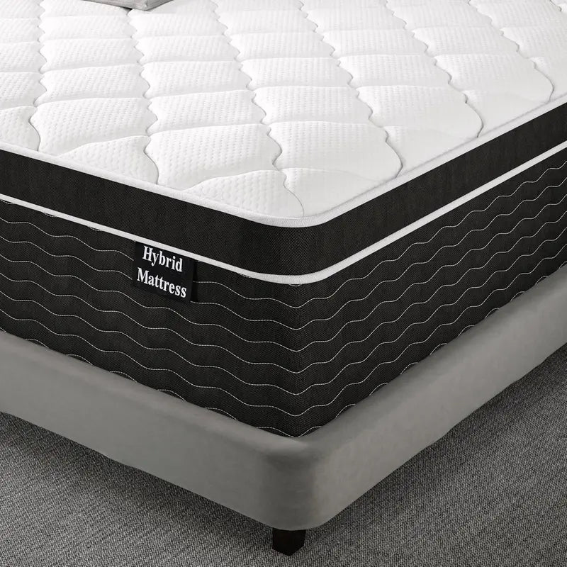 10-Inch Full Hybrid Mattress in a Box | Medium-Plush Gel Memory Foam Over Pocketed Coils for Enhanced Support. Cooling Breathability. and Targeted Pressure Relief