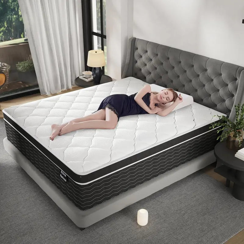 10-Inch Full-Size Hybrid Mattress in a Box ¨C Medium-Plush Support. Pocket Coils + Memory Foam. Easy Setup