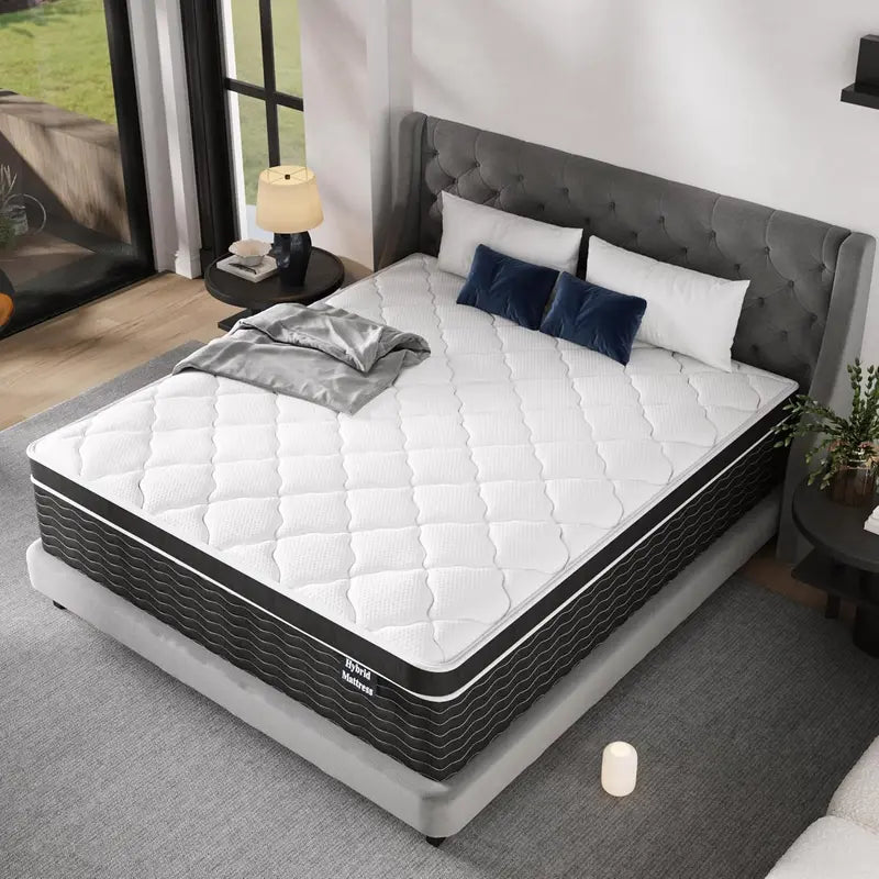10-Inch Full-Size Hybrid Mattress in a Box ¨C Medium-Plush Support. Pocket Coils + Memory Foam. Easy Setup