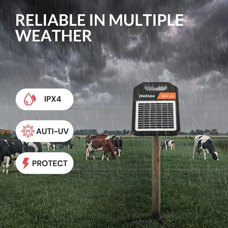 10-Mile Solar-Powered Electric Fence Charger ¨C 0.16 Joule Energizer with Day/Night Auto Mode