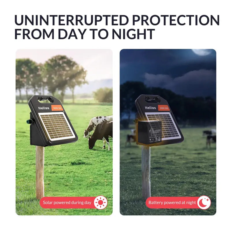 10-Mile Solar-Powered Electric Fence Charger ¨C 0.16 Joule Energizer with Day/Night Auto Mode