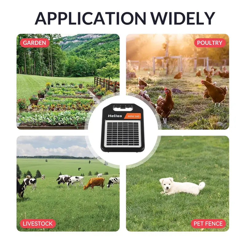 10-Mile Solar-Powered Electric Fence Charger ¨C 0.16 Joule Energizer with Day/Night Auto Mode