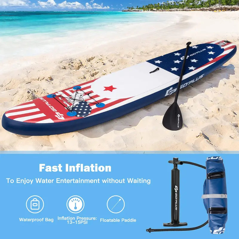 10- or 11-Foot Inflatable Stand-Up Paddle Board ¨C Fade-Resistant Inkjet Graphic Design