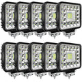 10-Pack 4-Inch Square LED Light Pods ¨C 120W. 10000LM. 12V/24V Off-Road Lighting for Trucks. ATVs. UTVs. RVs. Boats &amp; Snow Blowers