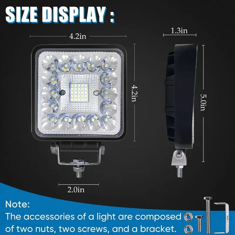 10-Pack 4-Inch Square LED Light Pods ¨C 120W. 10000LM. 12V/24V Off-Road Lighting for Trucks. ATVs. UTVs. RVs. Boats &amp; Snow Blowers