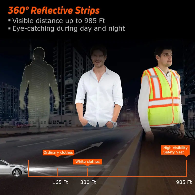 10-Pack High-Visibility Reflective Safety Vests for Construction and Security Teams