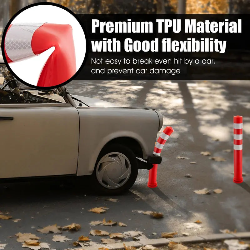 10-Pack High-Visibility Traffic Delineator Posts for Construction Zones &amp; Event Safety