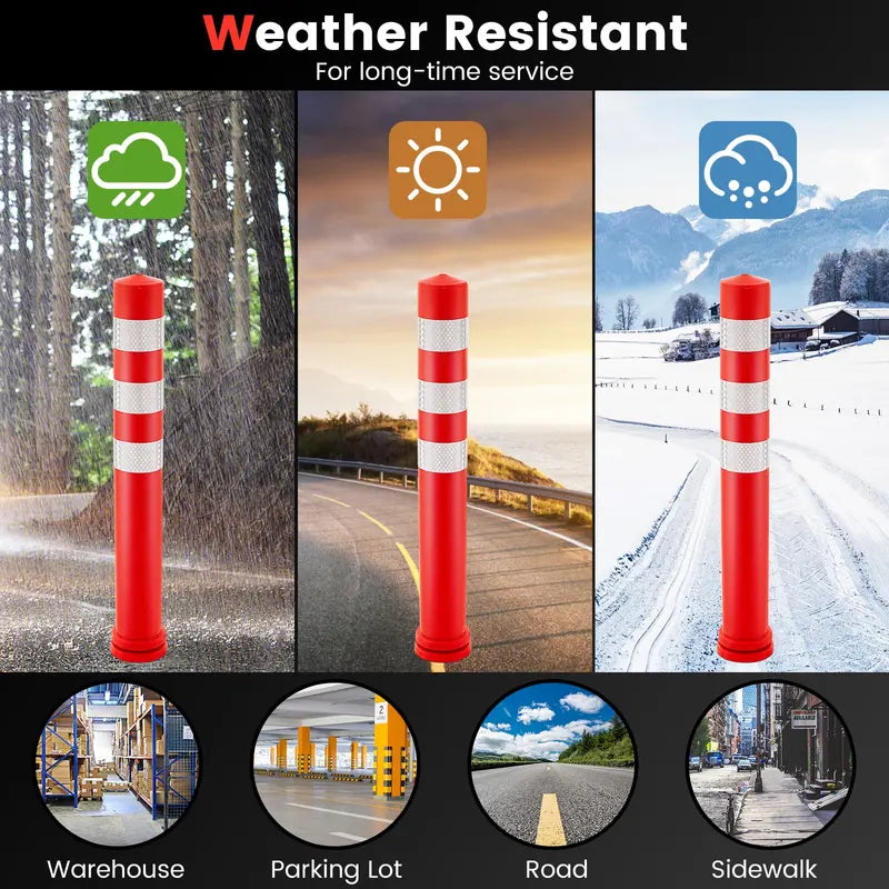 10-Pack High-Visibility Traffic Delineator Posts for Construction Zones &amp; Event Safety