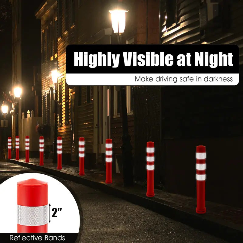 10-Pack High-Visibility Traffic Delineator Posts for Construction Zones &amp; Event Safety