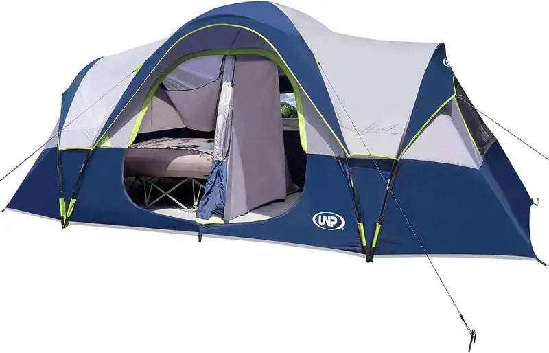 10-Person Family Camping Tent ¨C Easy-Setup. Double-Layer Weatherproof Shelter with 2 Rooms & 5 Mesh Windows (18¡ä x 9¡ä x 6.5¡ä)