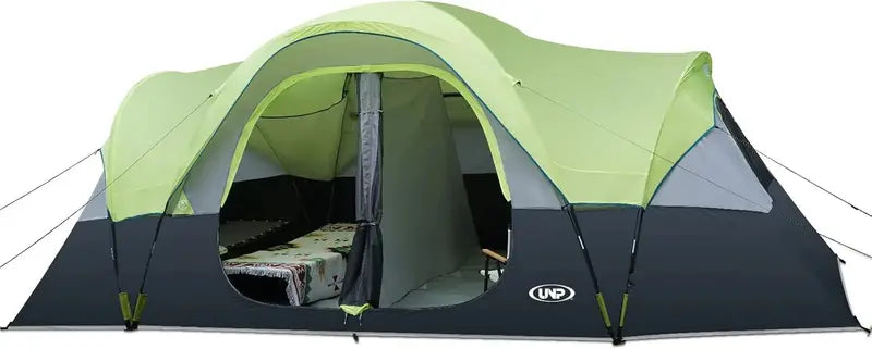 10-Person Family Camping Tent ¨C Easy-Setup. Double-Layer Weatherproof Shelter with 2 Rooms & 5 Mesh Windows (18¡ä x 9¡ä x 6.5¡ä)
