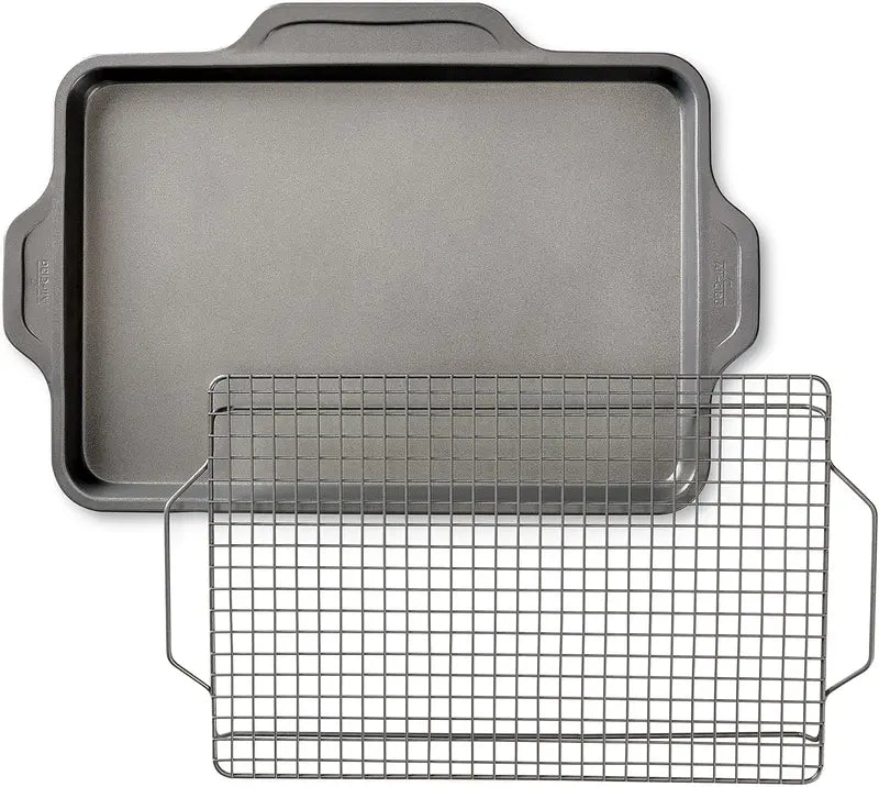 10-Piece Nonstick Bakeware Set ¨C Oven-Safe to 450¡ãF. Includes Sheets. Pans. Rack. and More